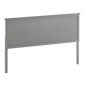 Pemberly Row Contemporary King Size Herringbone Wooden Headboard in Gray Wash