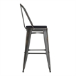 Pemberly Row All-Weather Bar Height Stool with Poly Resin Seat in Copper/Black