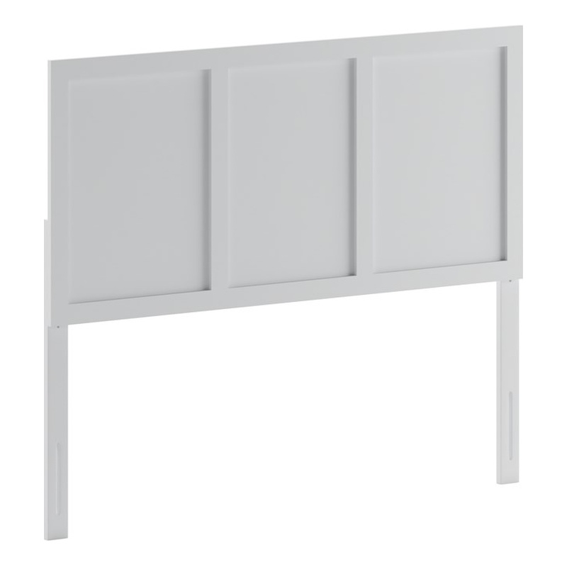 Pemberly Row Contemporary Queen Size 4 Panel Wooden Headboard in White