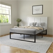 Pemberly Row Contemporary Queen Size 4 Panel Wooden Headboard in White