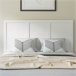Pemberly Row Contemporary Queen Size 4 Panel Wooden Headboard in White