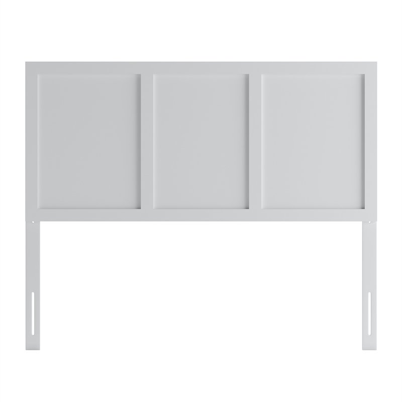 Pemberly Row Contemporary Queen Size 4 Panel Wooden Headboard in White