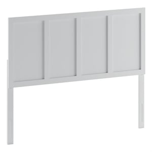 Pemberly Row Contemporary King Size 4 Panel Wooden Headboard in White