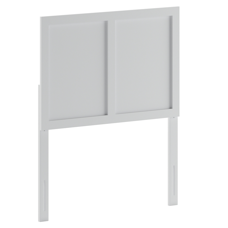 Pemberly Row Contemporary Full Size 3 Panel Wooden Headboard in White
