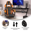 Pemberly Row Office Gaming Chair with Skater Wheels and Reclining Arms in Orange