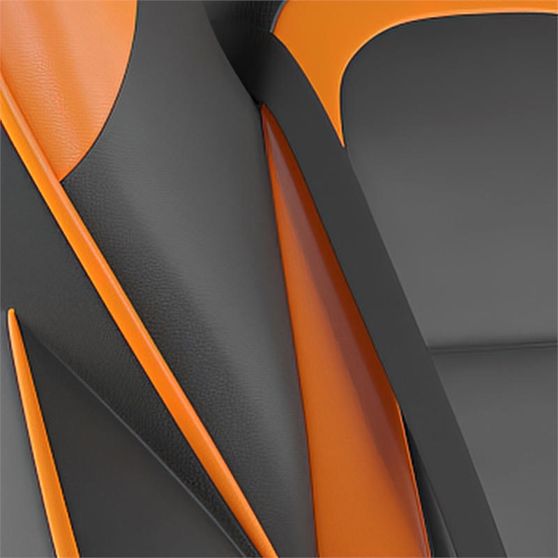 Pemberly Row Office Gaming Chair with Skater Wheels and Reclining Arms in Orange