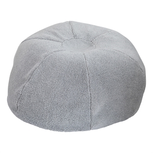 Pemberly Row Large Faux Sherpa Refillable Bean Bag Chair for Kids & Teens - Gray