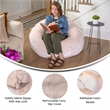 Pemberly Row Oversized Blush Furry Refillable Bean Bag Chair for All Ages