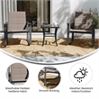 Pemberly Row 3 Piece Rocking Chairs & Glass Top Table Set in Brown/Black