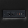 Pemberly Row Reception Chair with AC/USB/USB-C Charging Ports in Black