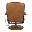 Pemberly Row Massaging Adjustable Recliner with Ottoman and Side Pocket in Brown