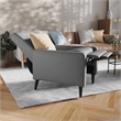 Pemberly Row Pushback Recliner with Button Tufted Back in Light Gray