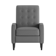 Pemberly Row Pushback Recliner with Button Tufted Back in Light Gray
