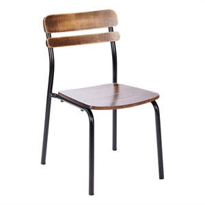 Pemberly Row Solid Wood Dining Chair with Black Frame in Antique Copper