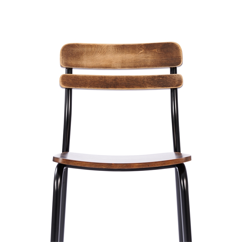 Pemberly Row Solid Wood Dining Chair with Black Frame in Antique Copper