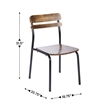 Pemberly Row Solid Wood Dining Chair with Black Frame in Antique Copper