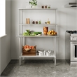 Pemberly Row 24x48 Stainless Steel Work Table with 2 Overshelves and Undershelf