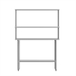 Pemberly Row 24x48 Stainless Steel Work Table with 2 Overshelves and Undershelf