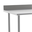Pemberly Row Stainless Steel Kitchen Prep & Work Table with Shelf & Backsplash