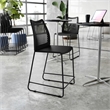 Pemberly Row Stackable Sled Base Counter Stool with Vented Back and Footrest