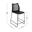 Pemberly Row Stackable Sled Base Counter Stool with Vented Back and Footrest