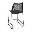 Pemberly Row Stackable Sled Base Counter Stool with Vented Back and Footrest