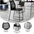 Pemberly Row Stackable Sled Base Counter Stool with Vented Back and Footrest