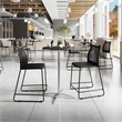 Pemberly Row Stackable Sled Base Counter Stool with Vented Back and Footrest