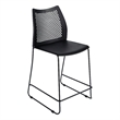 Pemberly Row Stackable Sled Base Counter Stool with Vented Back and Footrest