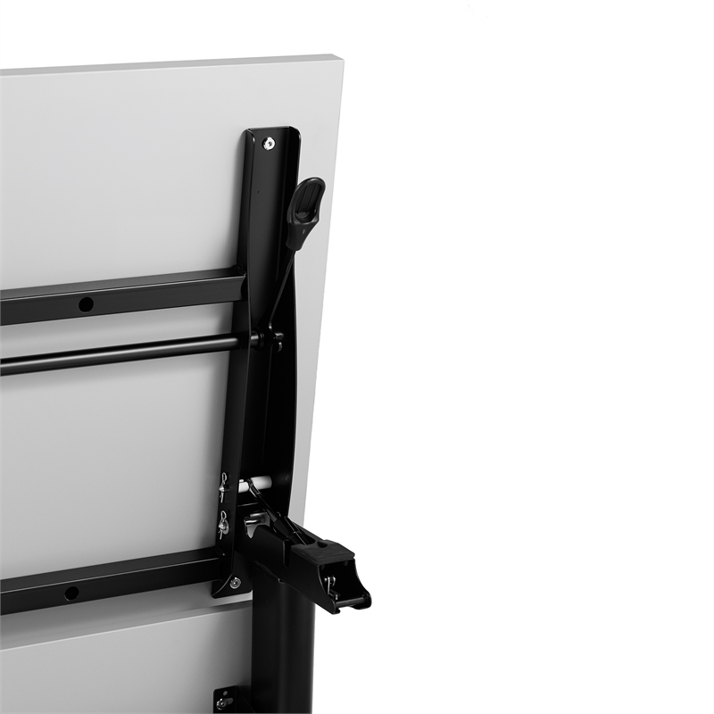 Pemberly Row Nesting Flip Training Table with Steel Frame & T-Legs in Gray/Black