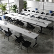 Pemberly Row Nesting Flip Training Table with Steel Frame & T-Legs in Gray/Black