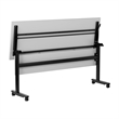 Pemberly Row Nesting Flip Training Table with Steel Frame & T-Legs in Gray/Black