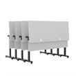 Pemberly Row Nesting Flip Training Table with Steel Frame & T-Legs in Gray/Black