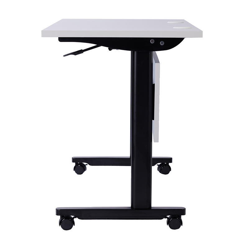 Pemberly Row Nesting Flip Training Table with Steel Frame & T-Legs in Gray/Black
