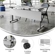 Pemberly Row Nesting Flip Training Table with Steel Frame and T-Legs in Gray