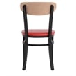 Pemberly Row Metal Dining Chair with Seat and Wood Boomerang Back in Red/Natural
