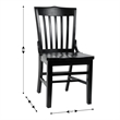 Pemberly Row School House Back Black Wood Restaurant Chair with Footrest