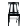Pemberly Row School House Back Black Wood Restaurant Chair with Footrest