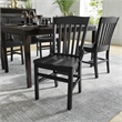 Pemberly Row School House Back Black Wood Restaurant Chair with Footrest