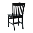 Pemberly Row School House Back Black Wood Restaurant Chair with Footrest