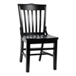 Pemberly Row School House Back Black Wood Restaurant Chair with Footrest