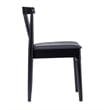Pemberly Row Solid Wood Dining Chair with Padded Seat in Black