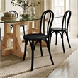 Pemberly Row Solid Wood Stackable Dining Chair with Fixed Floor Glides in Black