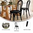 Pemberly Row Solid Wood Stackable Dining Chair with Fixed Floor Glides in Black
