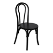 Pemberly Row Solid Wood Stackable Dining Chair with Fixed Floor Glides in Black