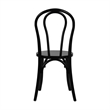 Pemberly Row Solid Wood Stackable Dining Chair with Fixed Floor Glides in Black