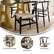 Pemberly Row Y-Back Style Wood & Kraft Paper Stack Dining Chair in Black/Natural