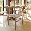 Pemberly Row Y-Back Style Wood and Kraft Paper Stack Dining Chair in Oak/Natural