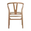 Pemberly Row Y-Back Style Wood and Kraft Paper Stack Dining Chair in Oak/Natural