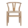 Pemberly Row Y-Back Style Wood and Kraft Paper Stack Dining Chair in Oak/Natural